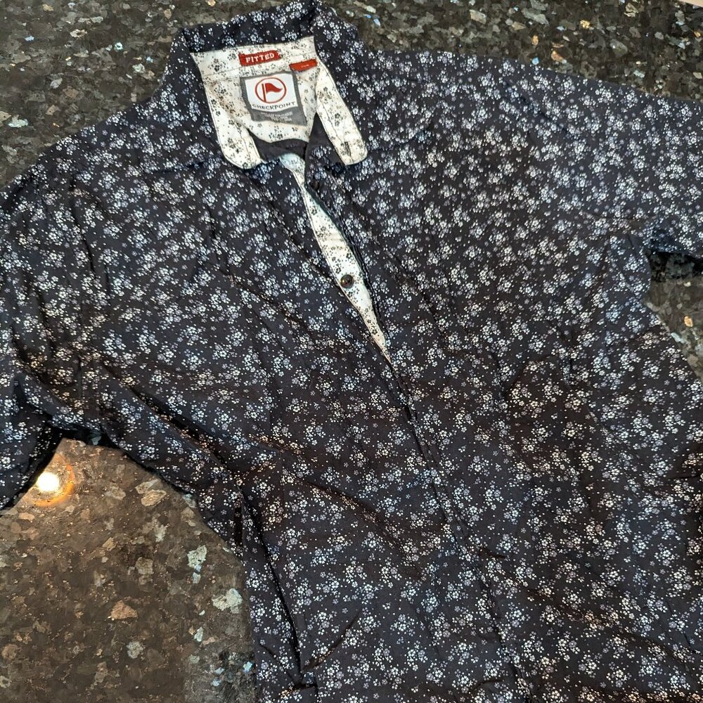 Mens Checkpoint Button Down Shirt - Large